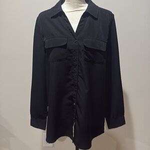 Denim & Co company roll tab sleeve utility tunic